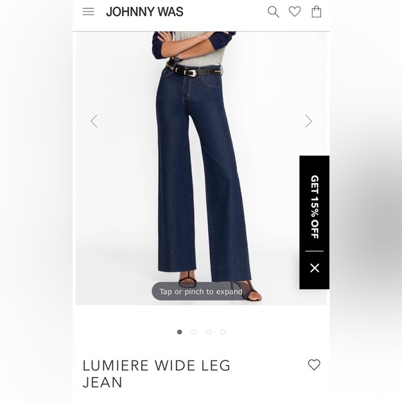 NWOT Johnny Was Lumiere Wide Leg Jean - Blue size 26 - Picture 1 of 11